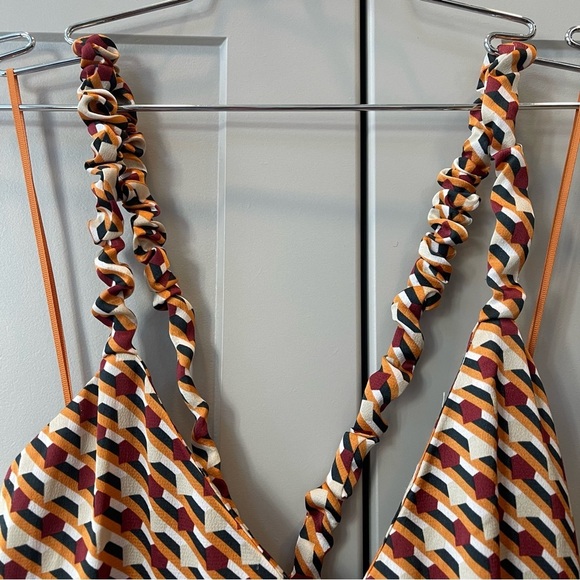 Eva Franco Abstract Crossback Slit Maxi Dress Small Boho MCM Coastal Cream - Picture 5 of 9